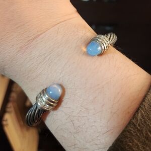 David Yurman 7mm Moonstone Diamond Cuff